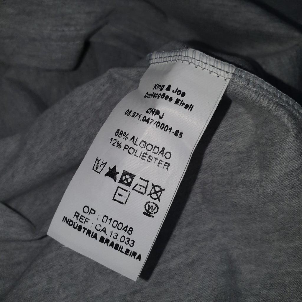 Camiseta Básica king&Joe Masculina Cinza Estampa Países