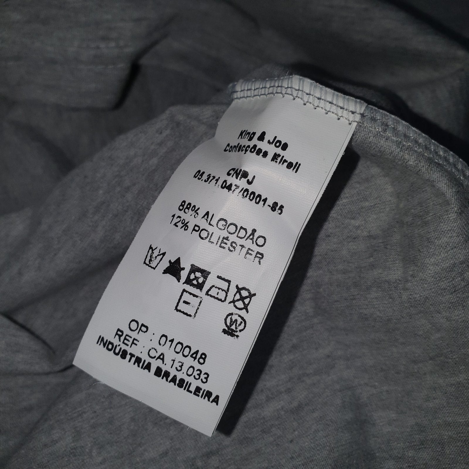 Camiseta Básica king&Joe Masculina Cinza Estampa Países
