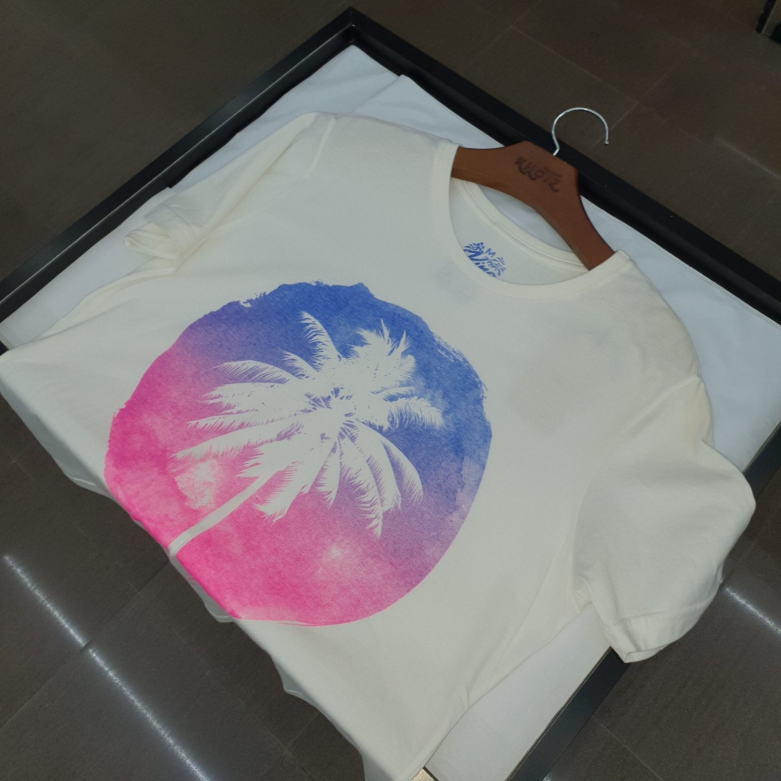 Camiseta Básica King&Joe Masculina Branca Estampa Havaí