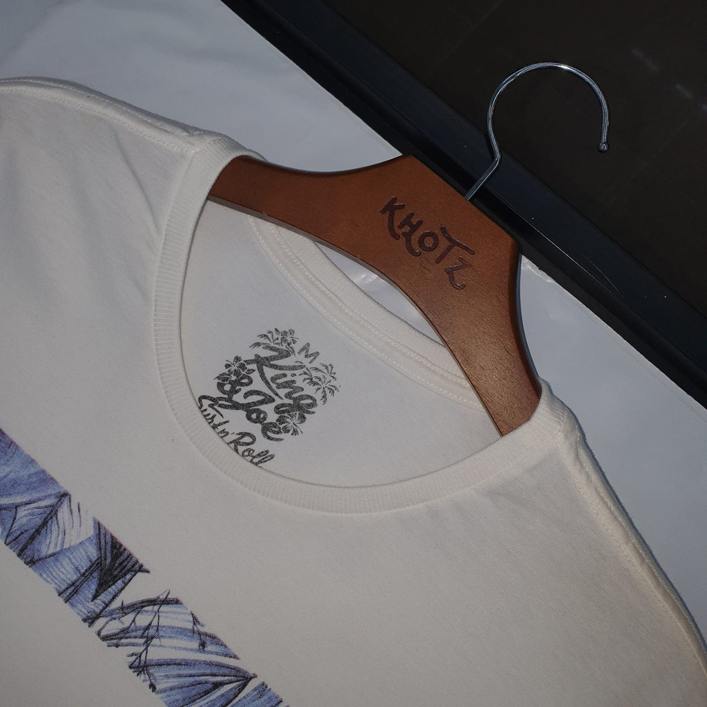 Camiseta Básica King&Joe Masculina Branca Estampa Praia