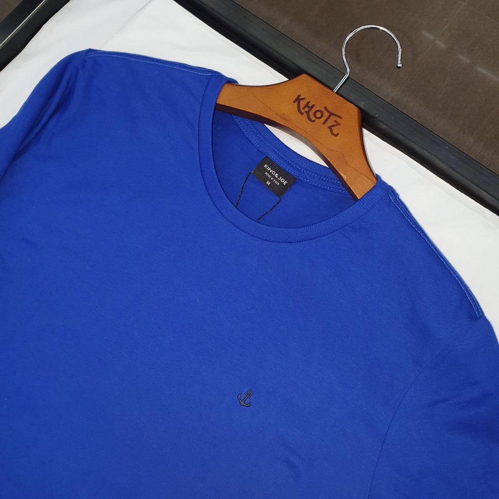 Camiseta Básica King&Joe Masculina Azul Royal Logo Marinho