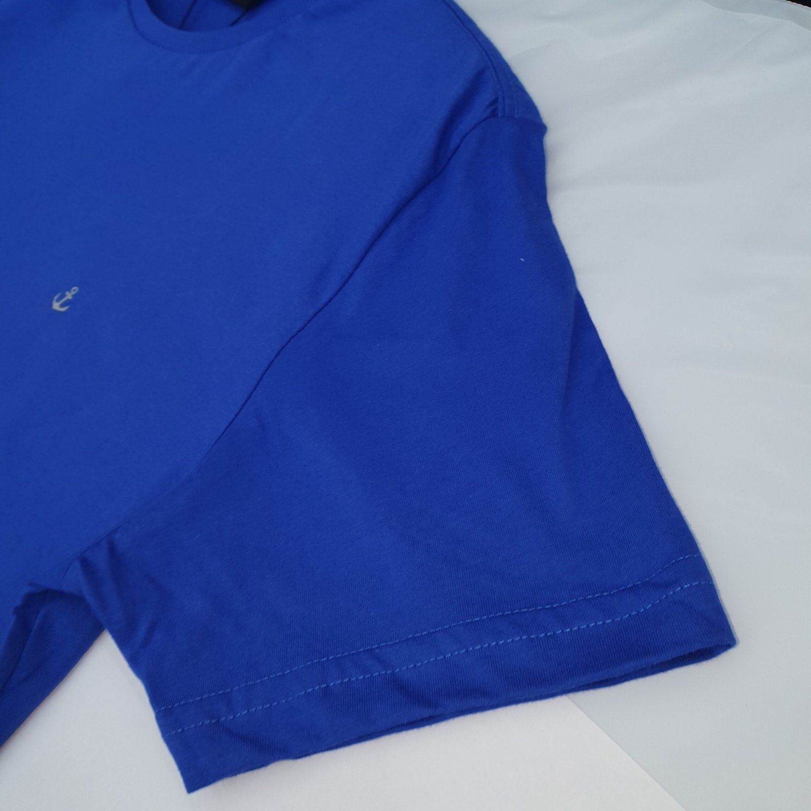 Camiseta Básica King&Joe Masculina Azul Oceano Logo Cinza