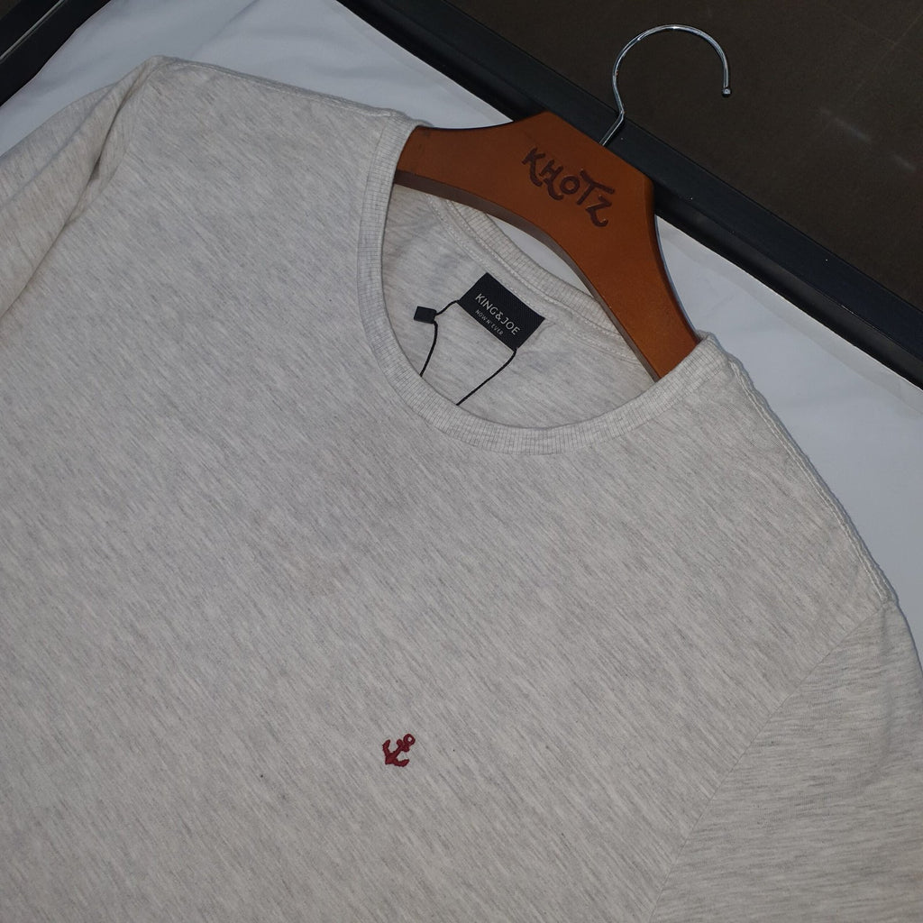 Camiseta Básica king&Joe Masculina Mescla Logo Bordô