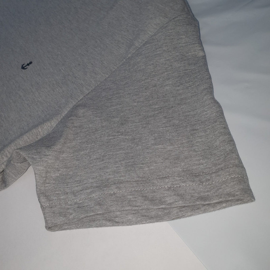Camiseta Básica king&Joe Masculina Cinza Logo Marinho