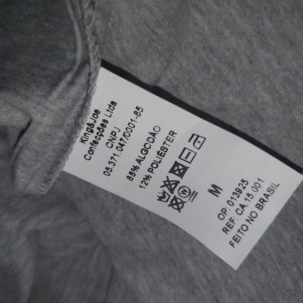 Camiseta Básica king&Joe Masculina Cinza Logo Marinho