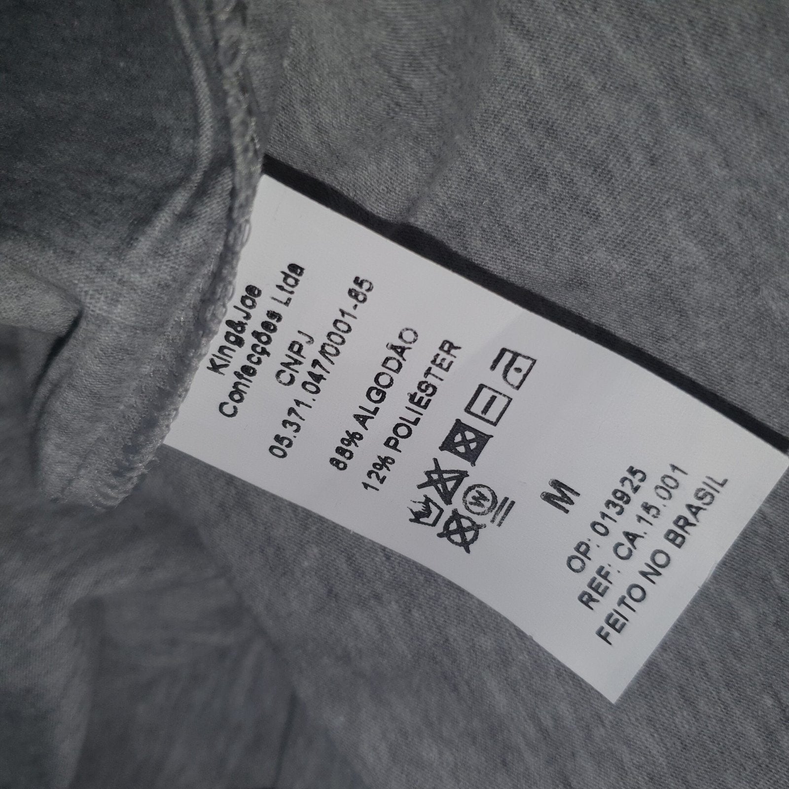 Camiseta Básica king&Joe Masculina Cinza Logo Marinho