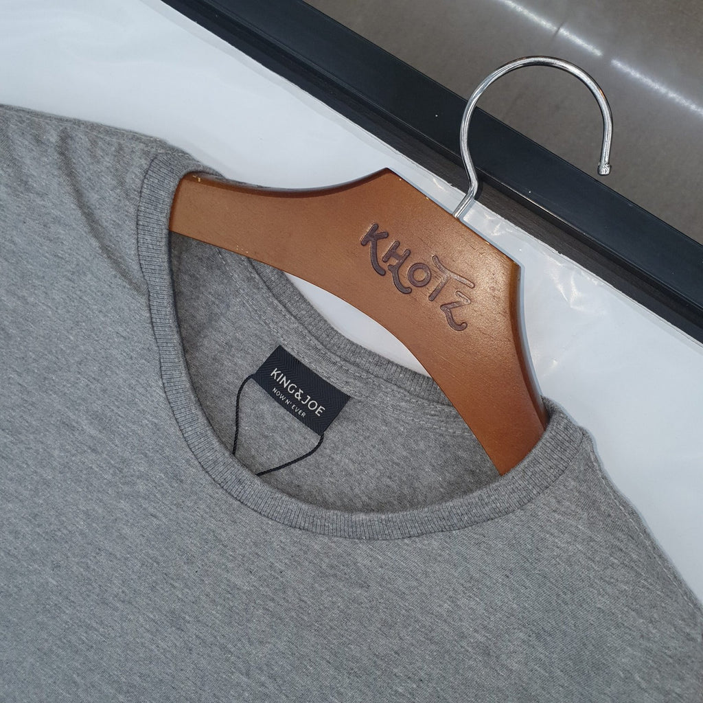 Camiseta Básica king&Joe Masculina Cinza Logo Preto