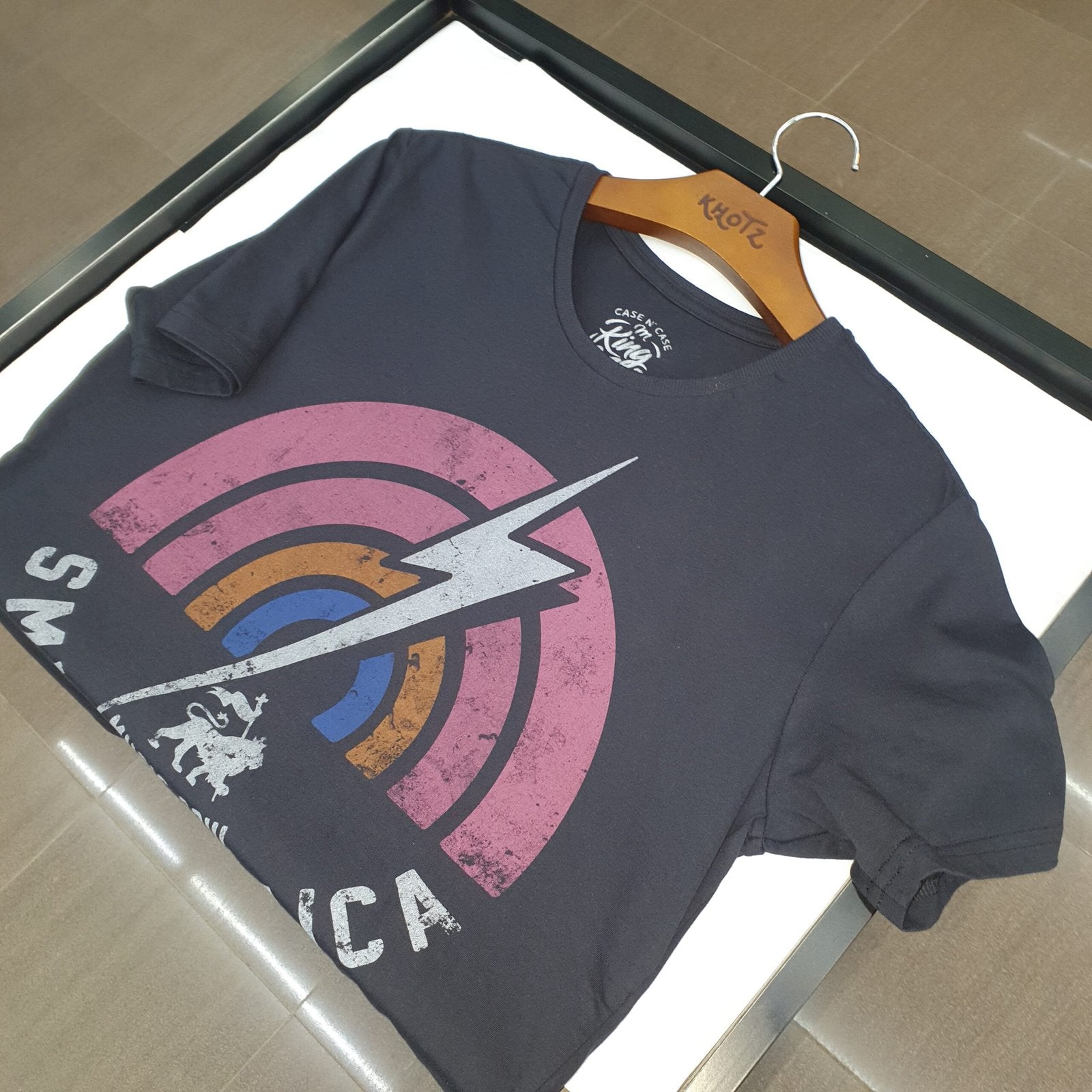Camiseta Básica King&Joe Masculina Petróleo Estampa Smile Jamaica