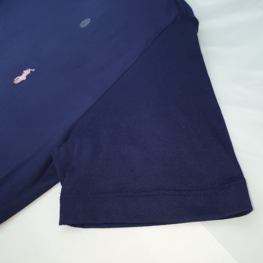 Camiseta Básica Ralph Lauren Masculina Azul Marinho Pony Rosê