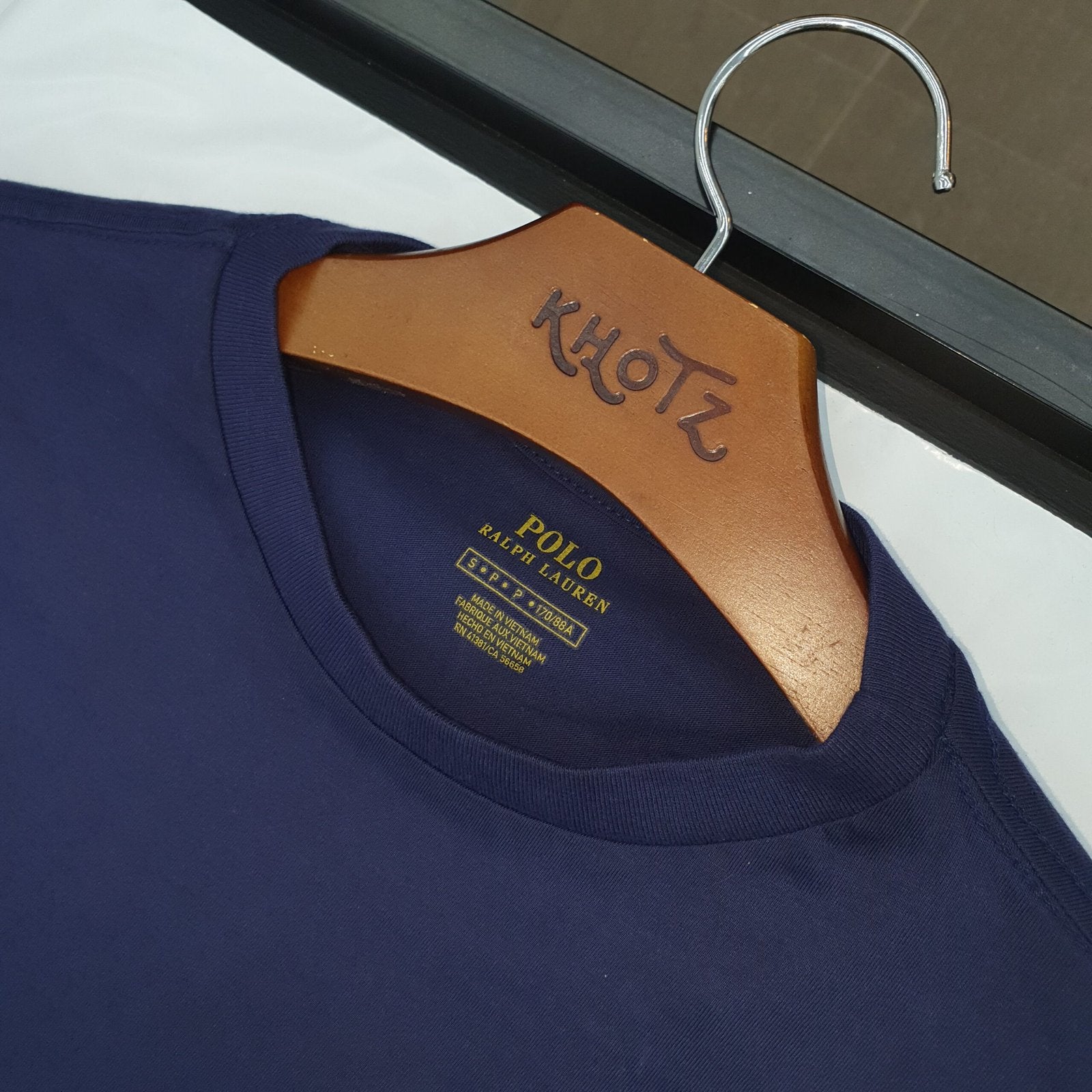 Camiseta Básica Ralph Lauren Masculina Azul Marinho Pony Azul Neon