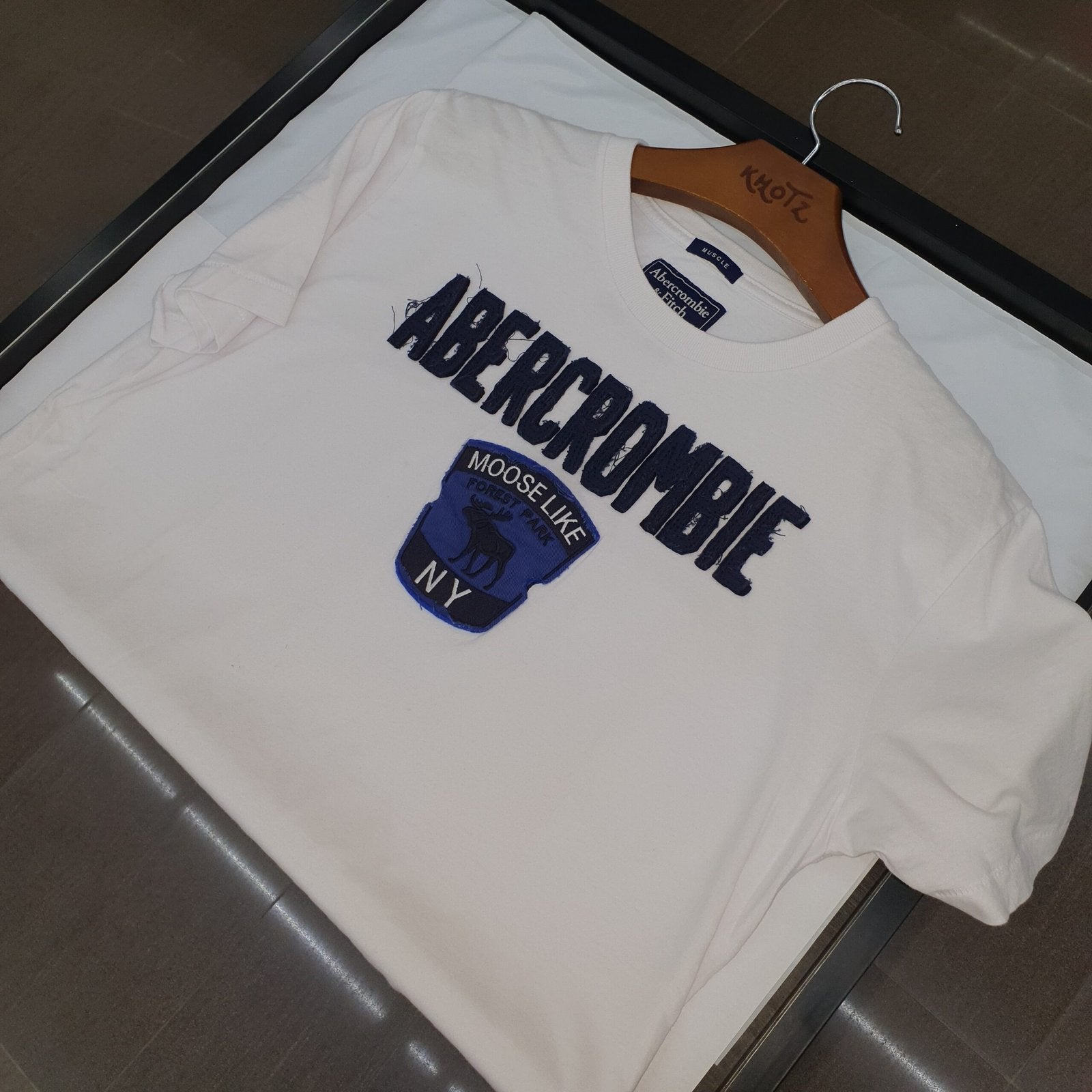 Camiseta Abercrombie Masculina Branca Estampa Moose Like