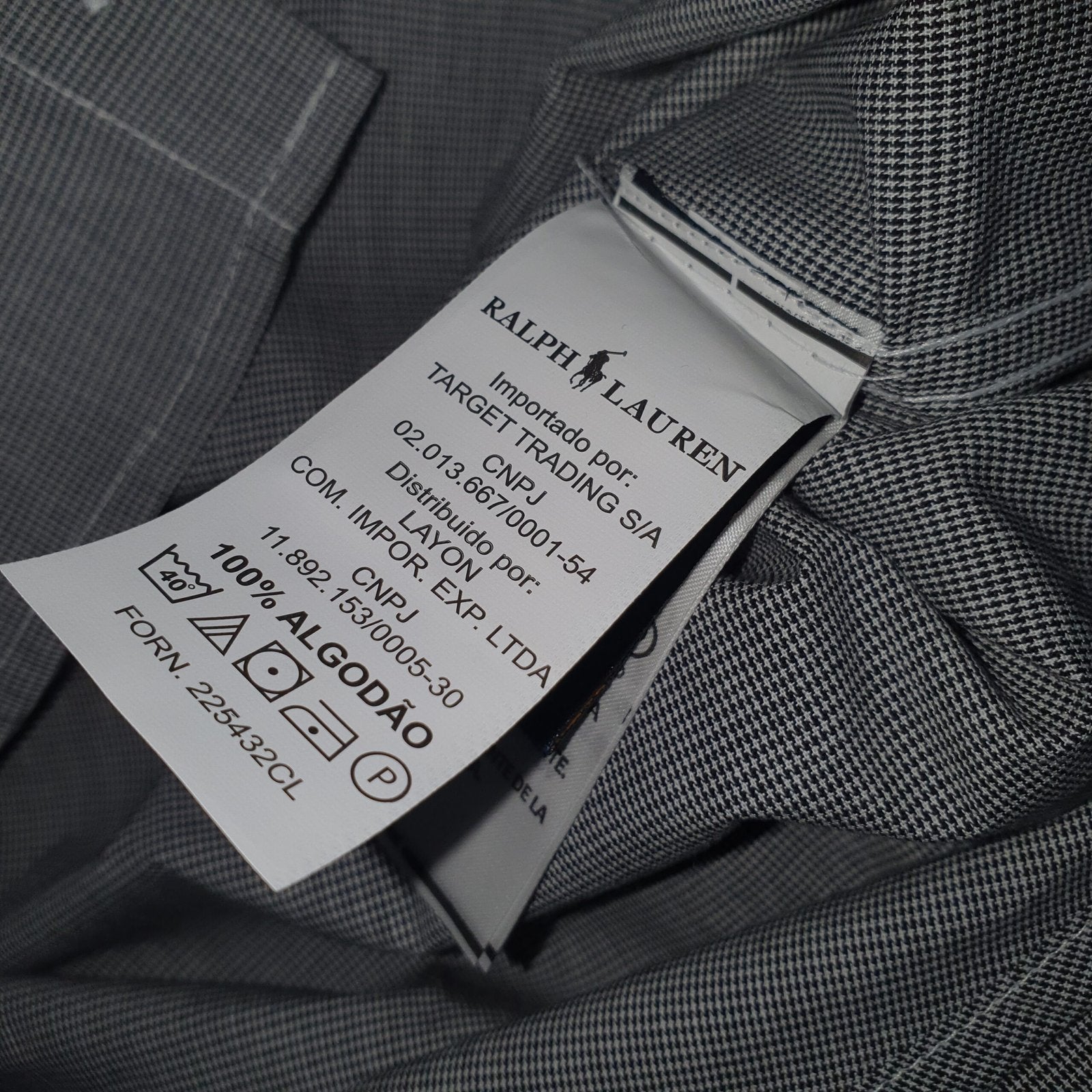 Camisa Ralph Lauren Masculina Tecido Maquinetado Chumbo Pony Lilás