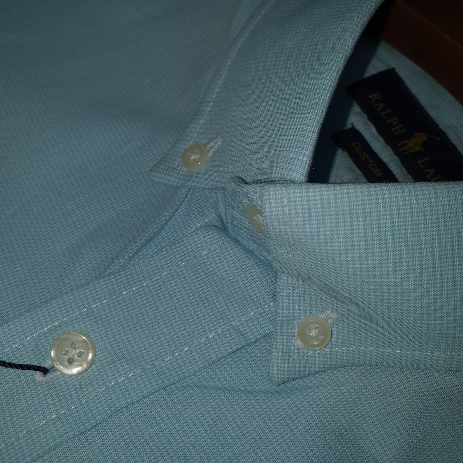 Camisa Ralph Lauren Masculina Tecido Maquinetado Azul Bebê Pony Laranja