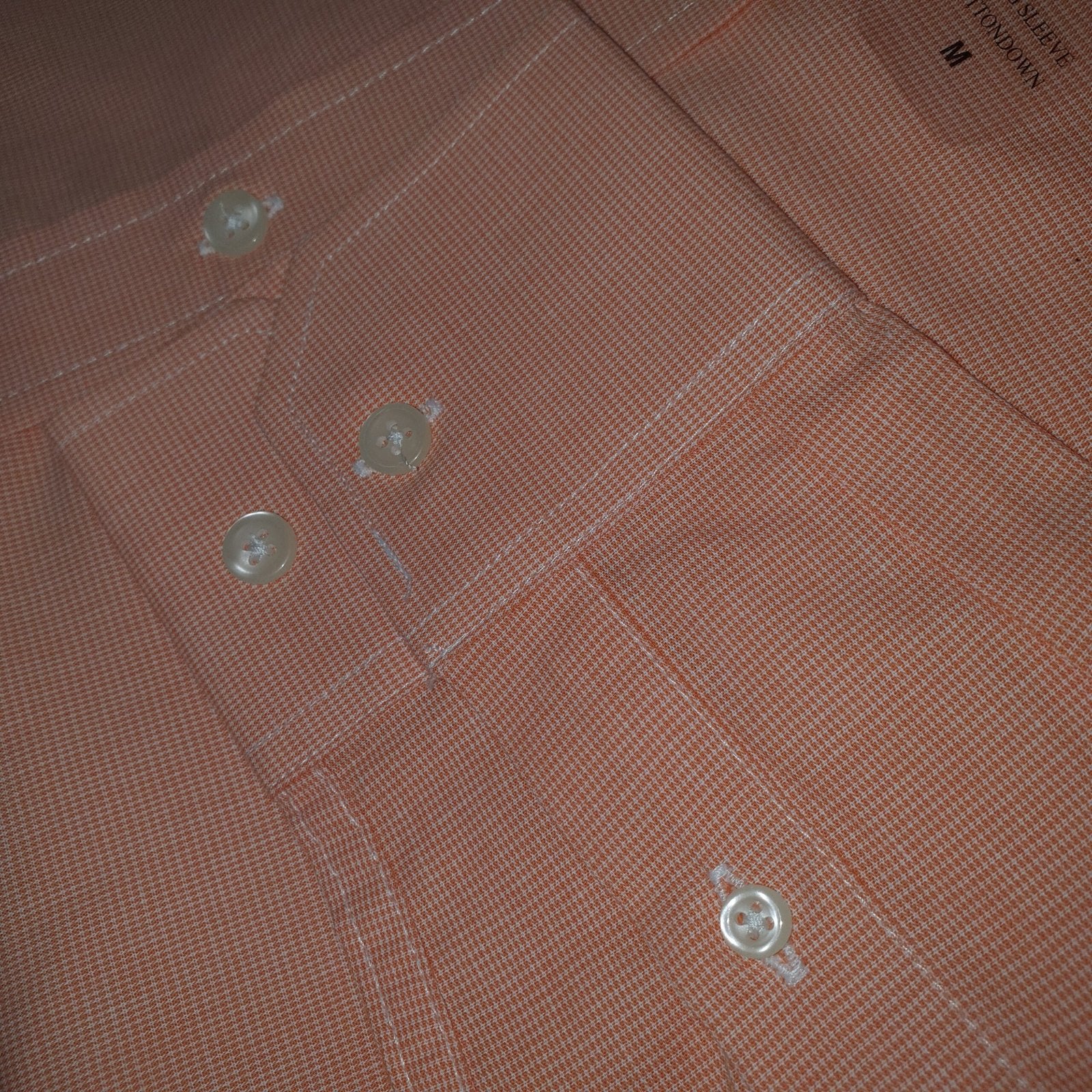Camisa Ralph Lauren Masculina Tecido Maquinetado Salmão Pony Azul
