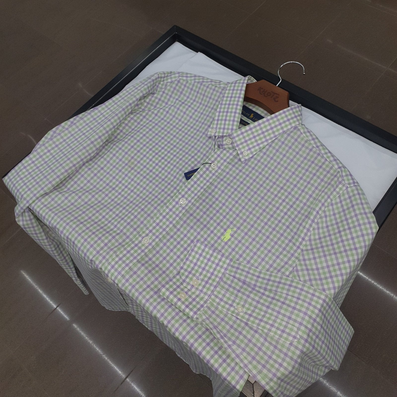 Camisa Ralph Lauren Masculina Xadrez Abacate Pony Limão