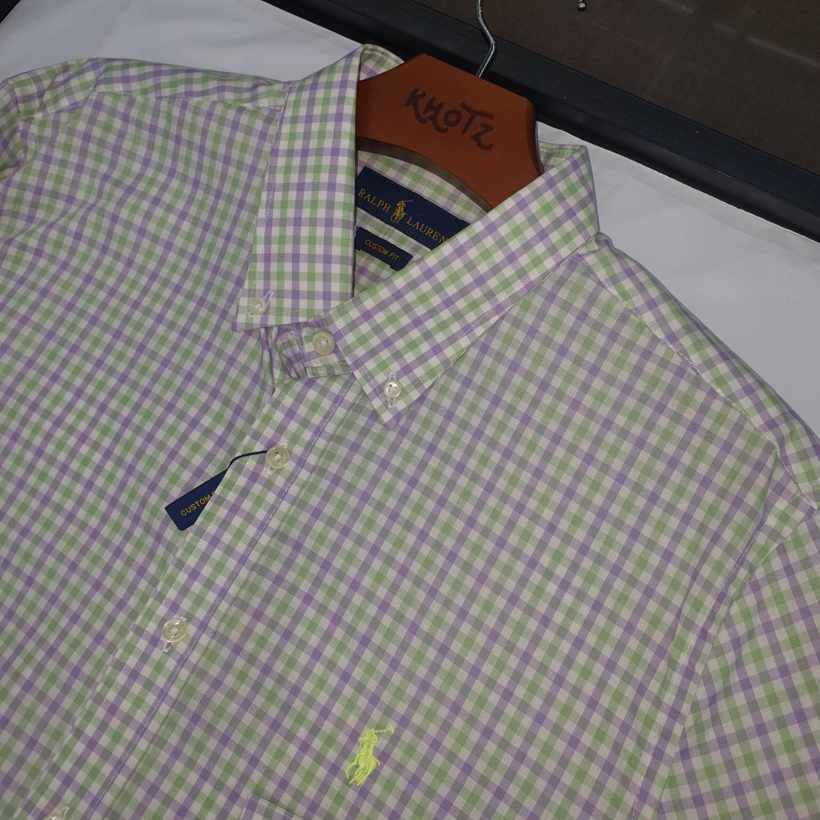 Camisa Ralph Lauren Masculina Xadrez Abacate Pony Limão