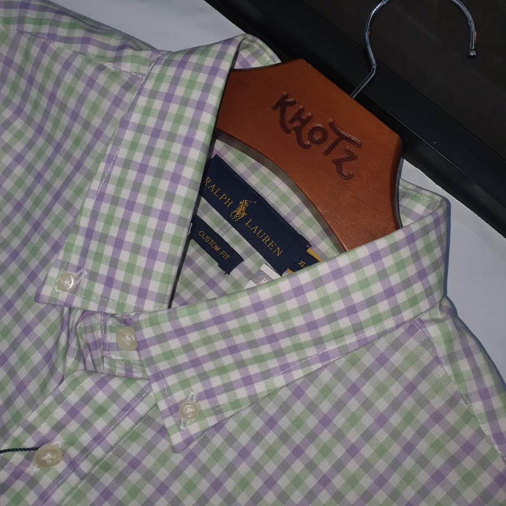 Camisa Ralph Lauren Masculina Xadrez Abacate Pony Limão