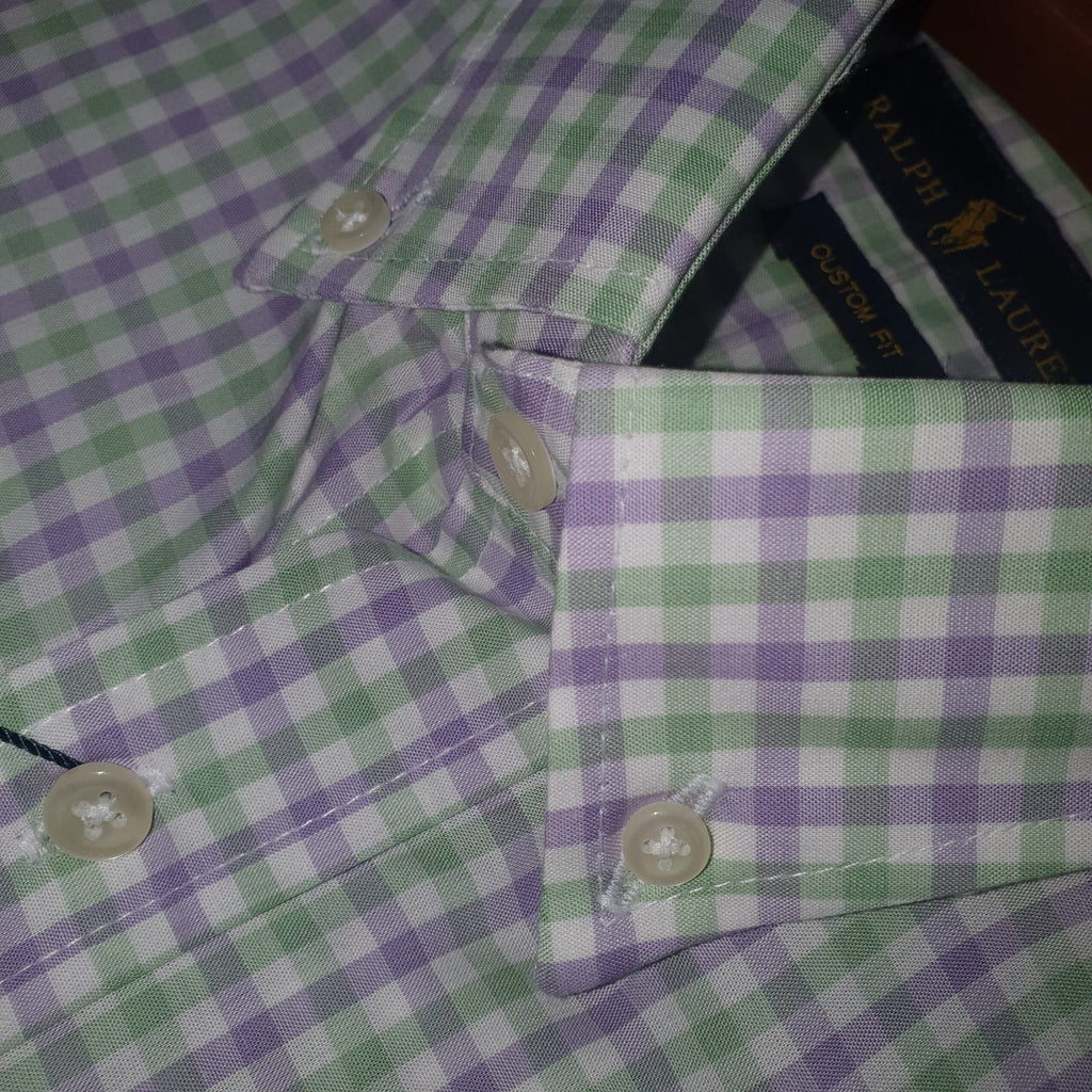Camisa Ralph Lauren Masculina Xadrez Abacate Pony Limão