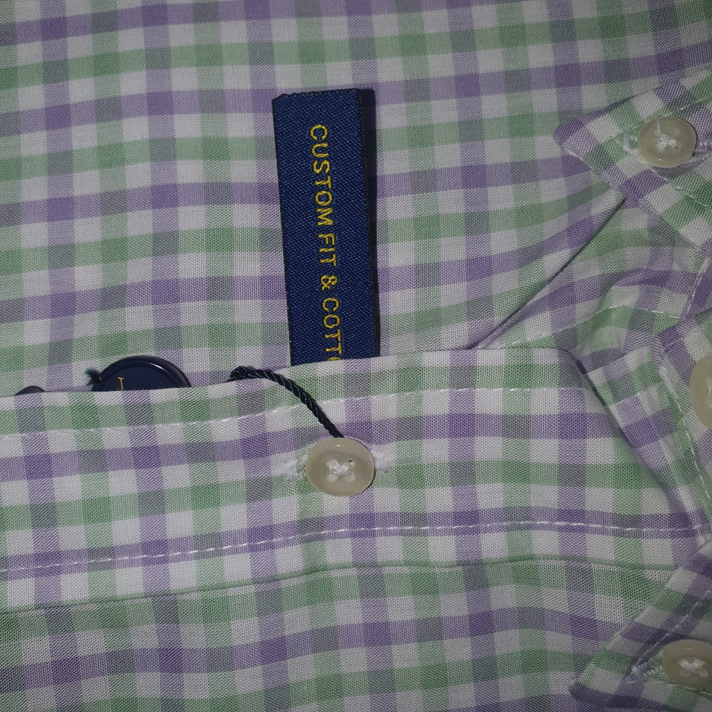Camisa Ralph Lauren Masculina Xadrez Abacate Pony Limão
