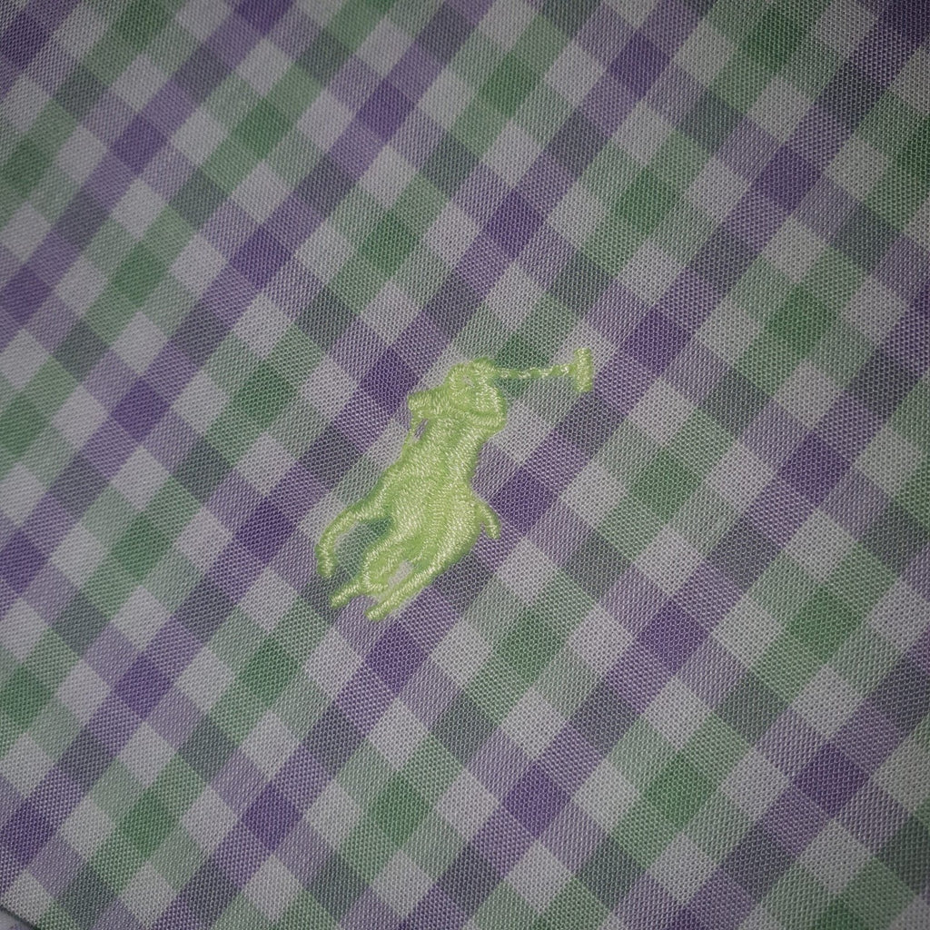 Camisa Ralph Lauren Masculina Xadrez Abacate Pony Limão