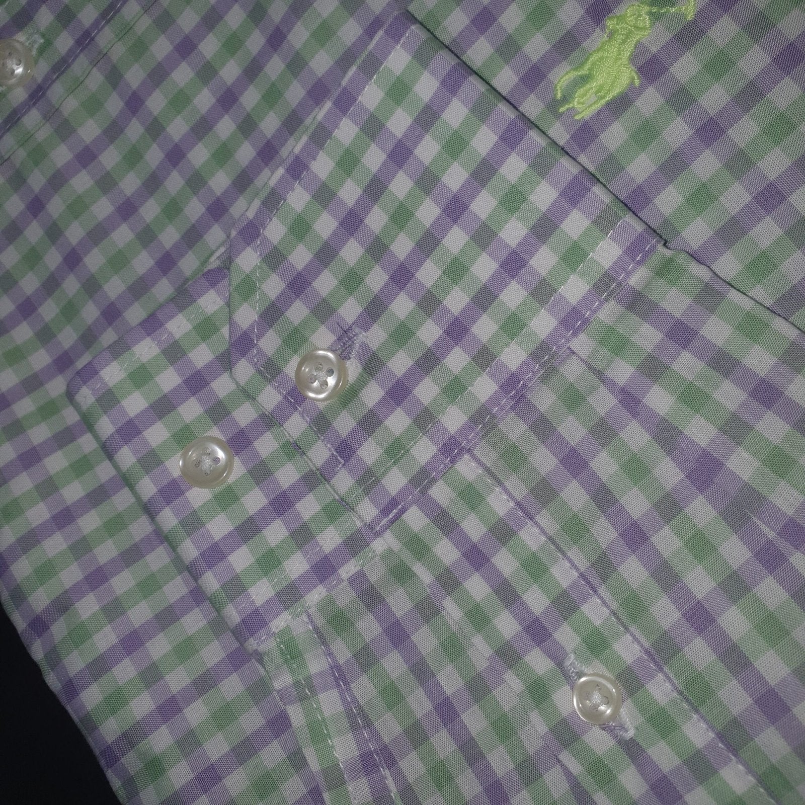 Camisa Ralph Lauren Masculina Xadrez Abacate Pony Limão