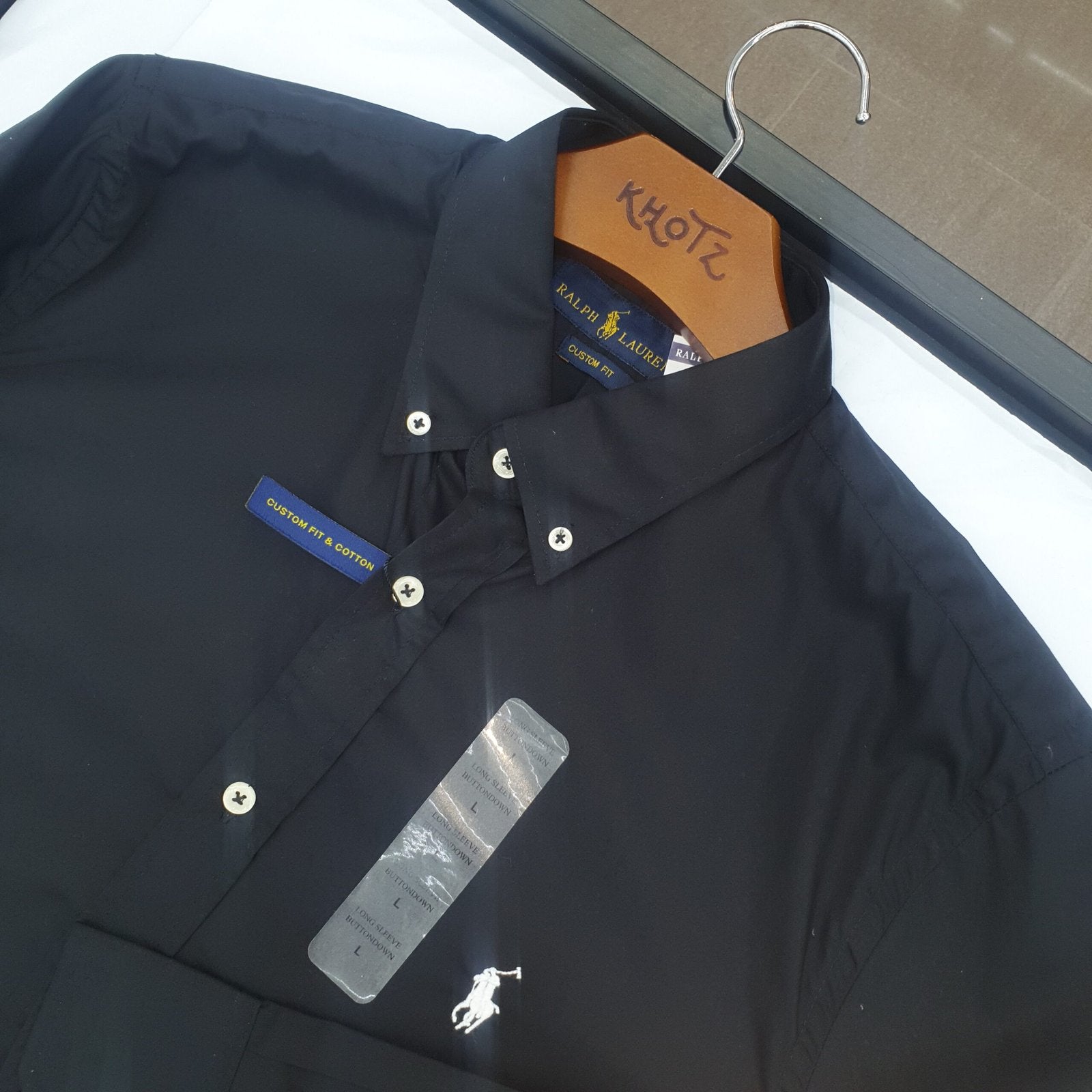Camisa Ralph Lauren Masculina Algodão Seco Preta Pony Branco