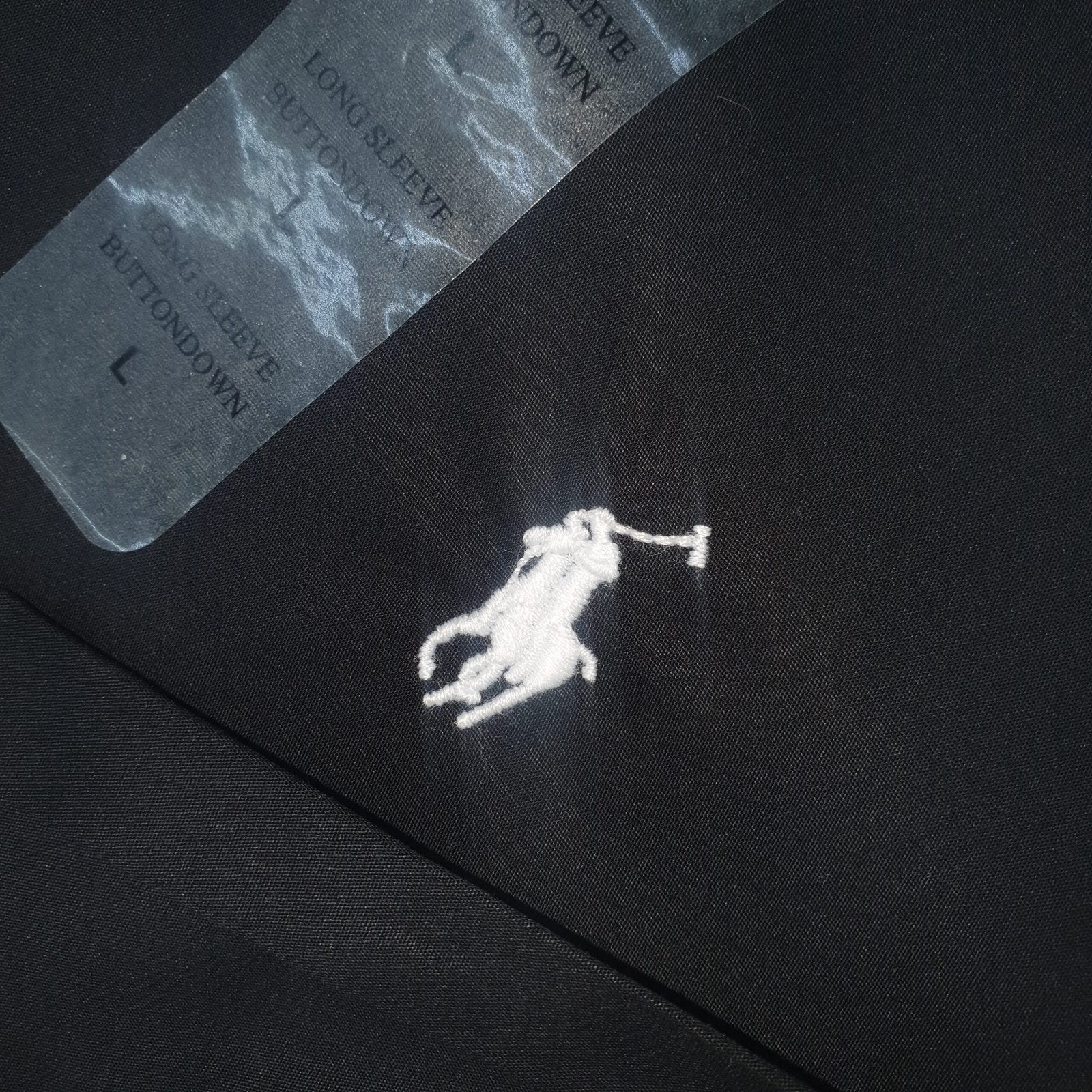 Camisa Ralph Lauren Masculina Algodão Seco Preta Pony Branco