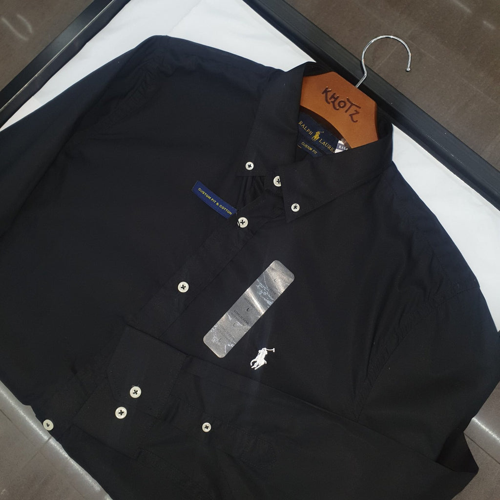Camisa Ralph Lauren Masculina Algodão Seco Preta Pony Branco