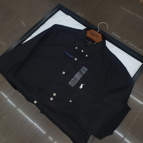 Camisa Ralph Lauren Masculina Algodão Seco Preta Pony Branco