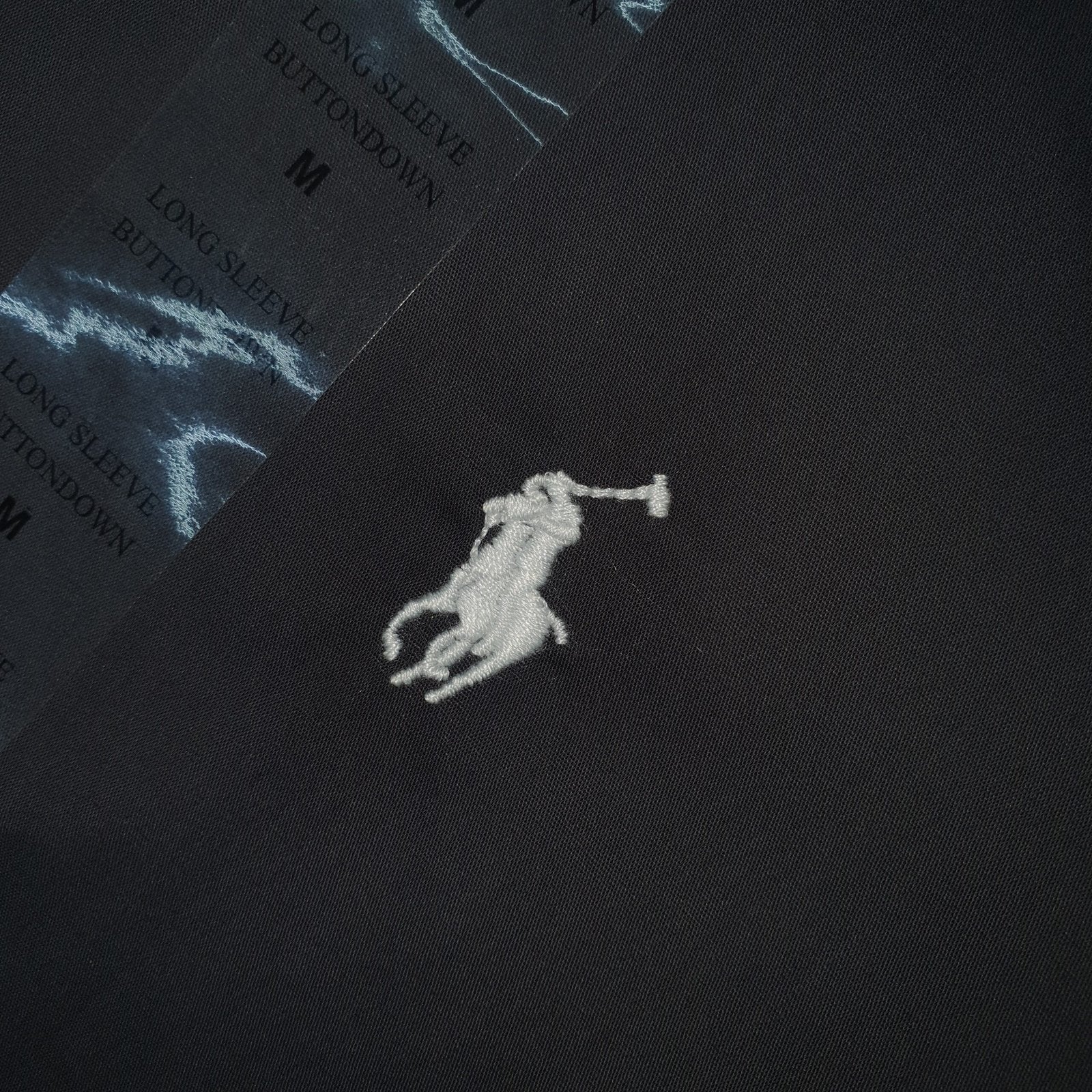 Camisa Ralph Lauren Masculina Algodão Seco Cinzenta Pony Branco