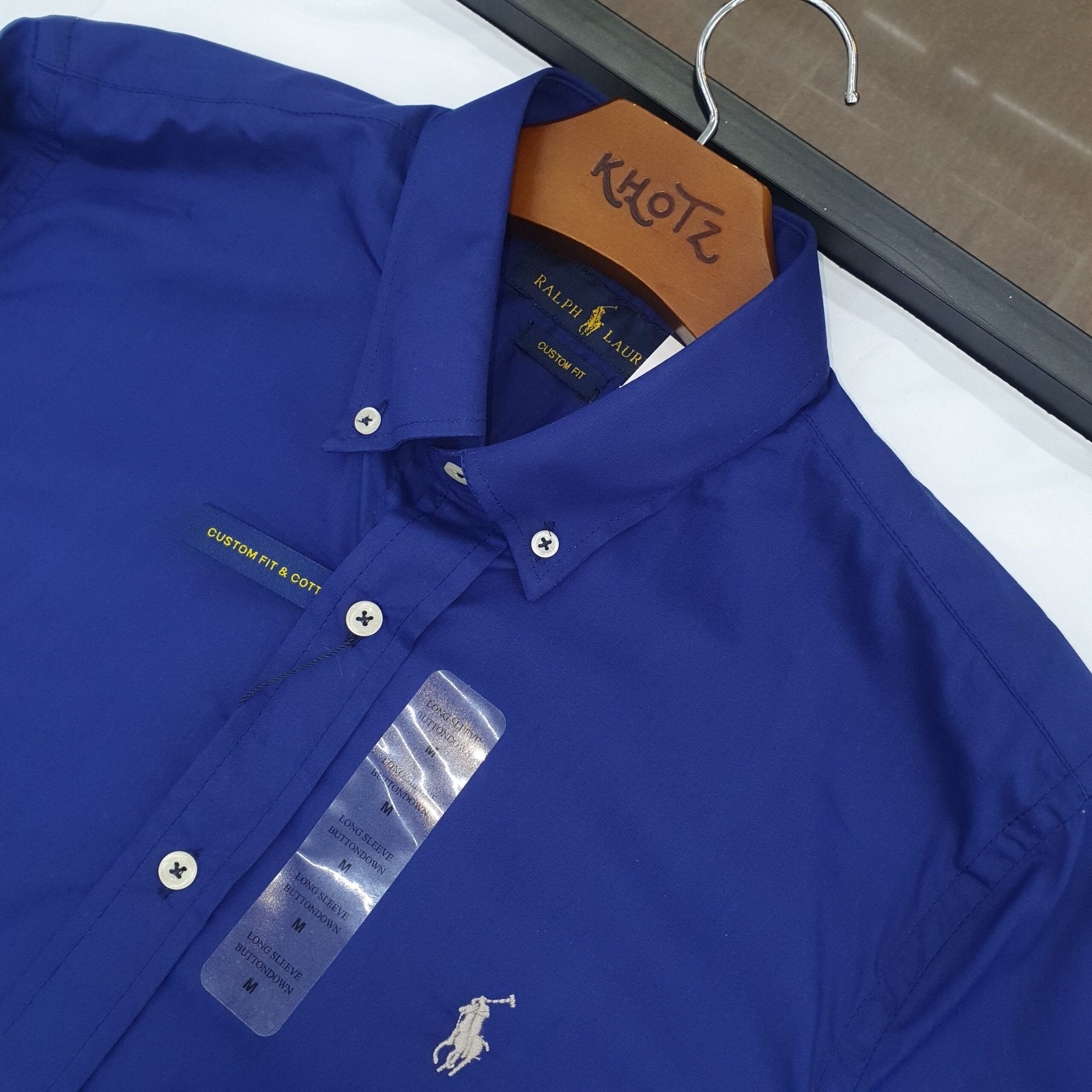Camisa Ralph Lauren Masculina Algodão Seco Azul Oceano Pony Cinza