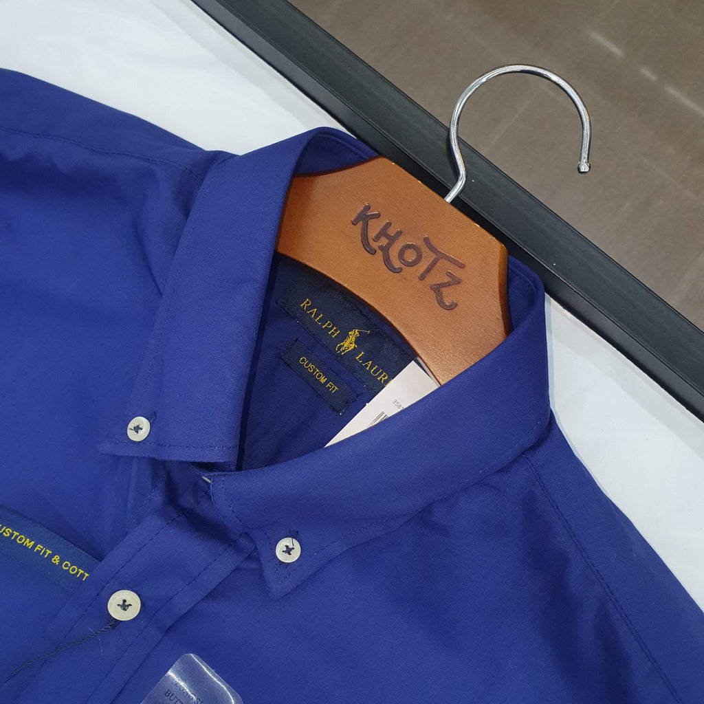 Camisa Ralph Lauren Masculina Algodão Seco Azul Oceano Pony Cinza