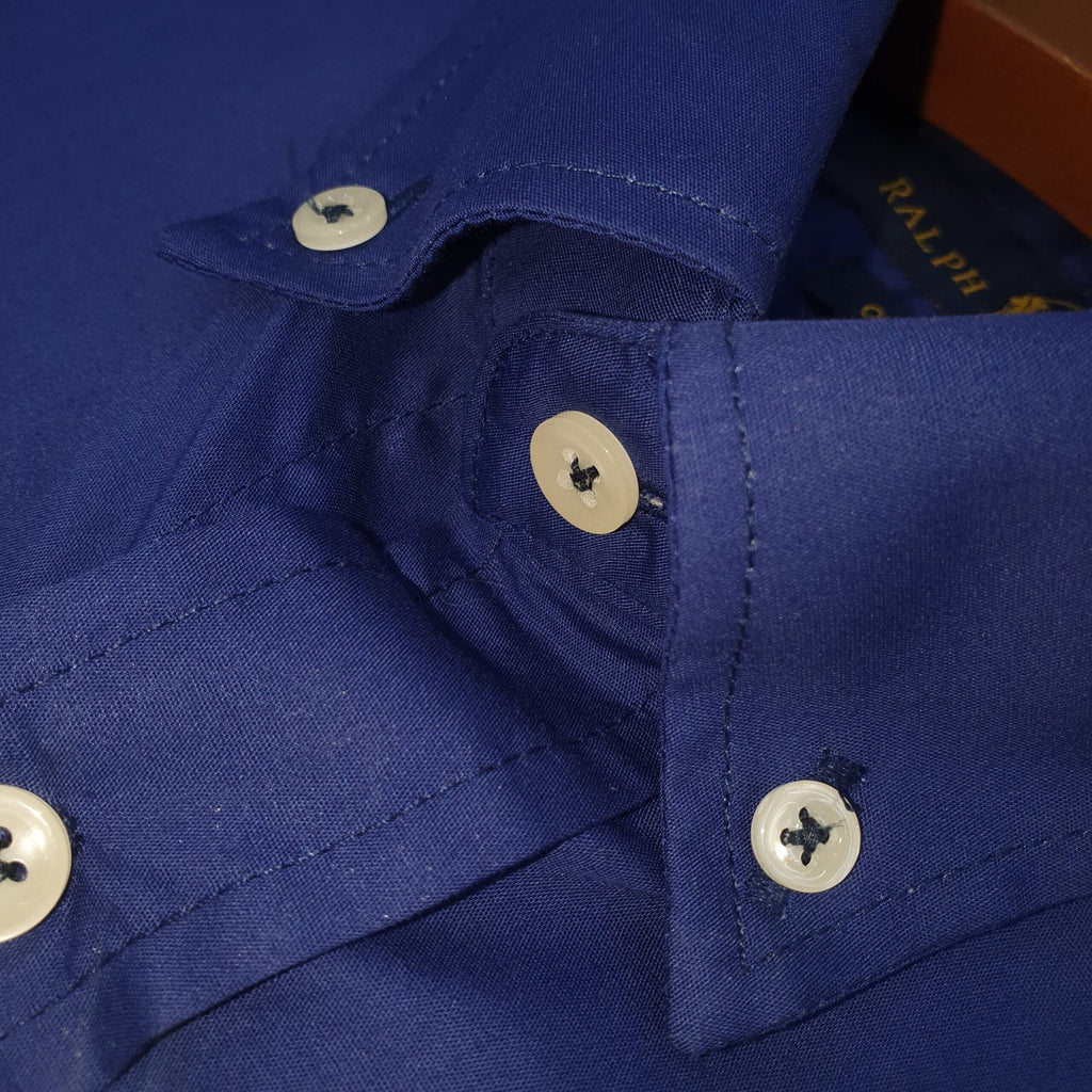 Camisa Ralph Lauren Masculina Algodão Seco Azul Oceano Pony Cinza