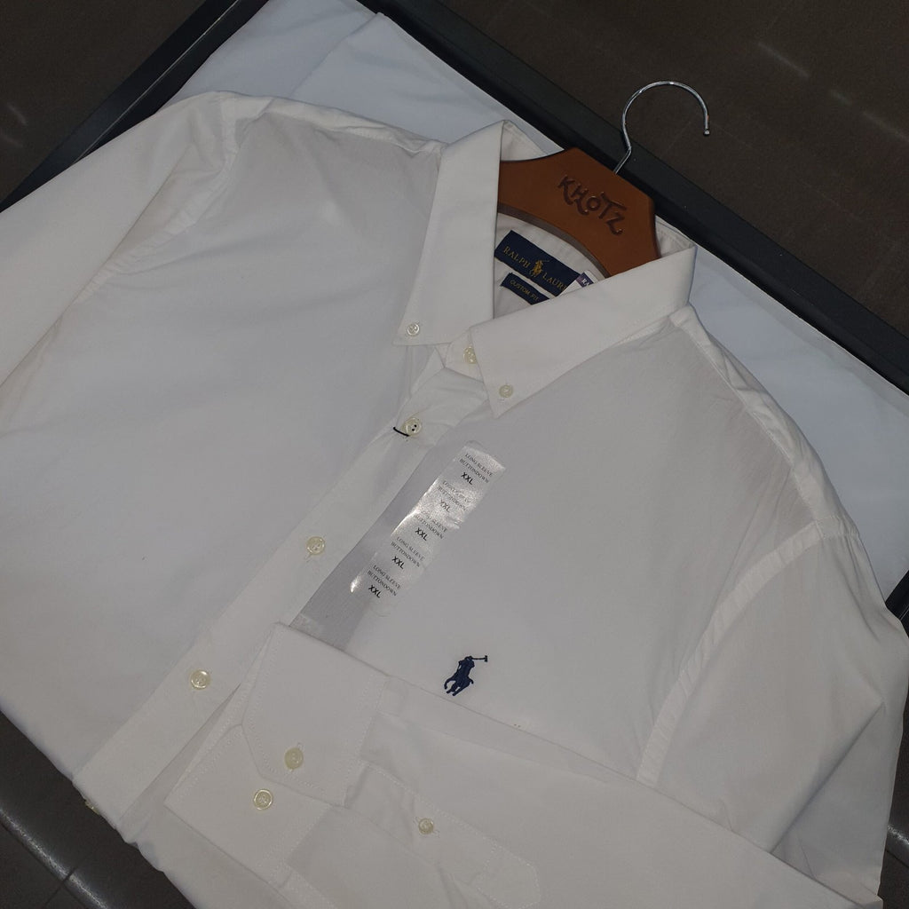 Camisa Ralph Lauren Masculina Algodão Seco Branca Pony Marinho