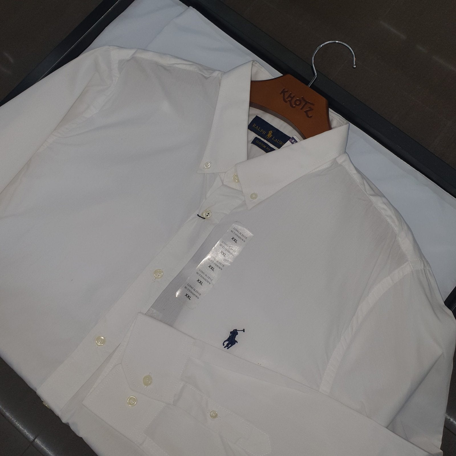 Camisa Ralph Lauren Masculina Algodão Seco Branca Pony Marinho