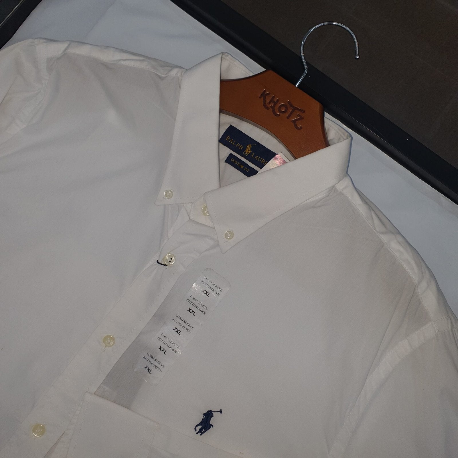 Camisa Ralph Lauren Masculina Algodão Seco Branca Pony Marinho