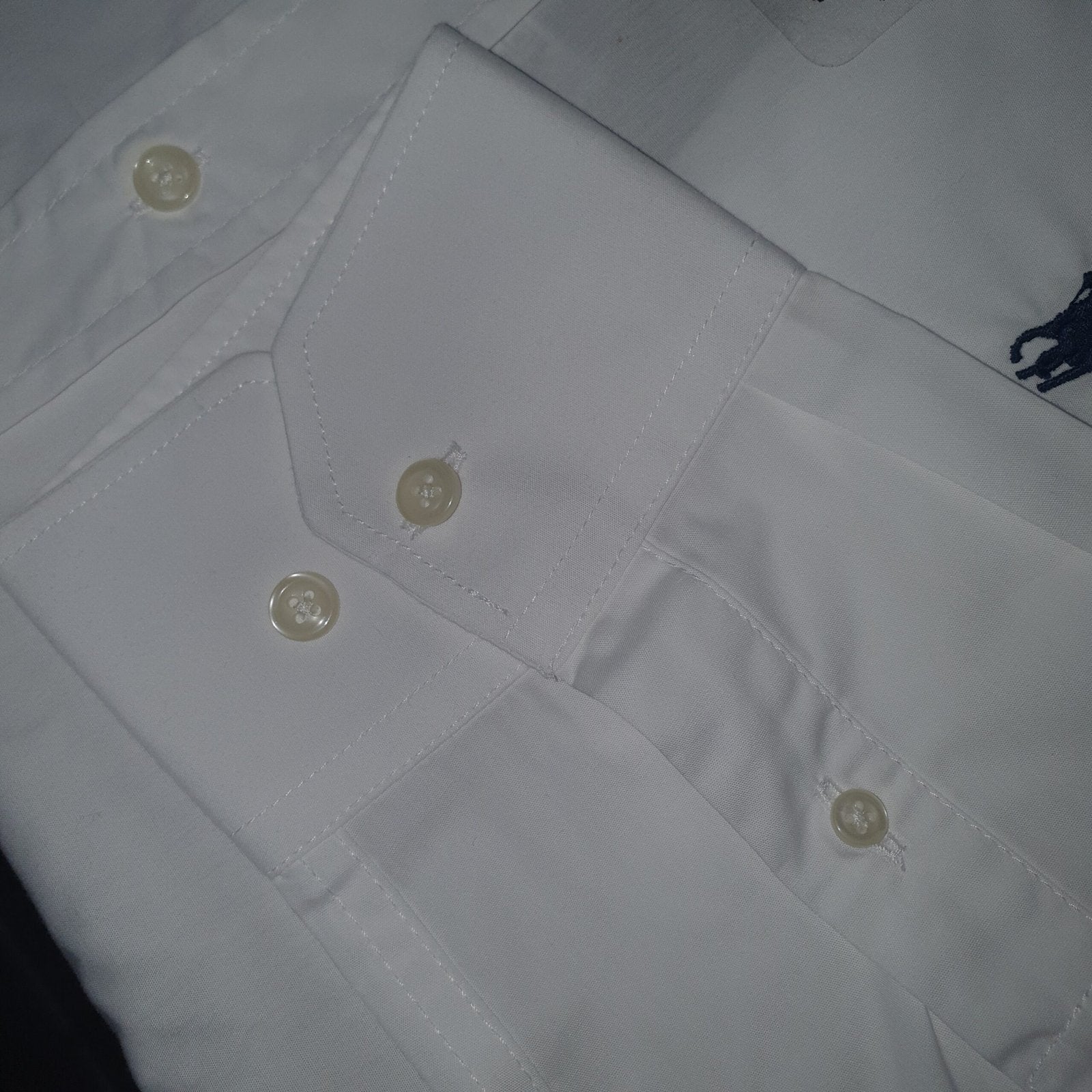 Camisa Ralph Lauren Masculina Algodão Seco Branca Pony Marinho