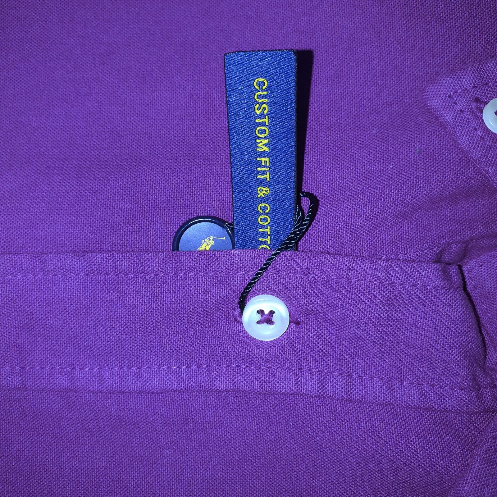 Camisa Ralph Lauren Masculina Oxford Tinturado Roxo Pony Verde Neon
