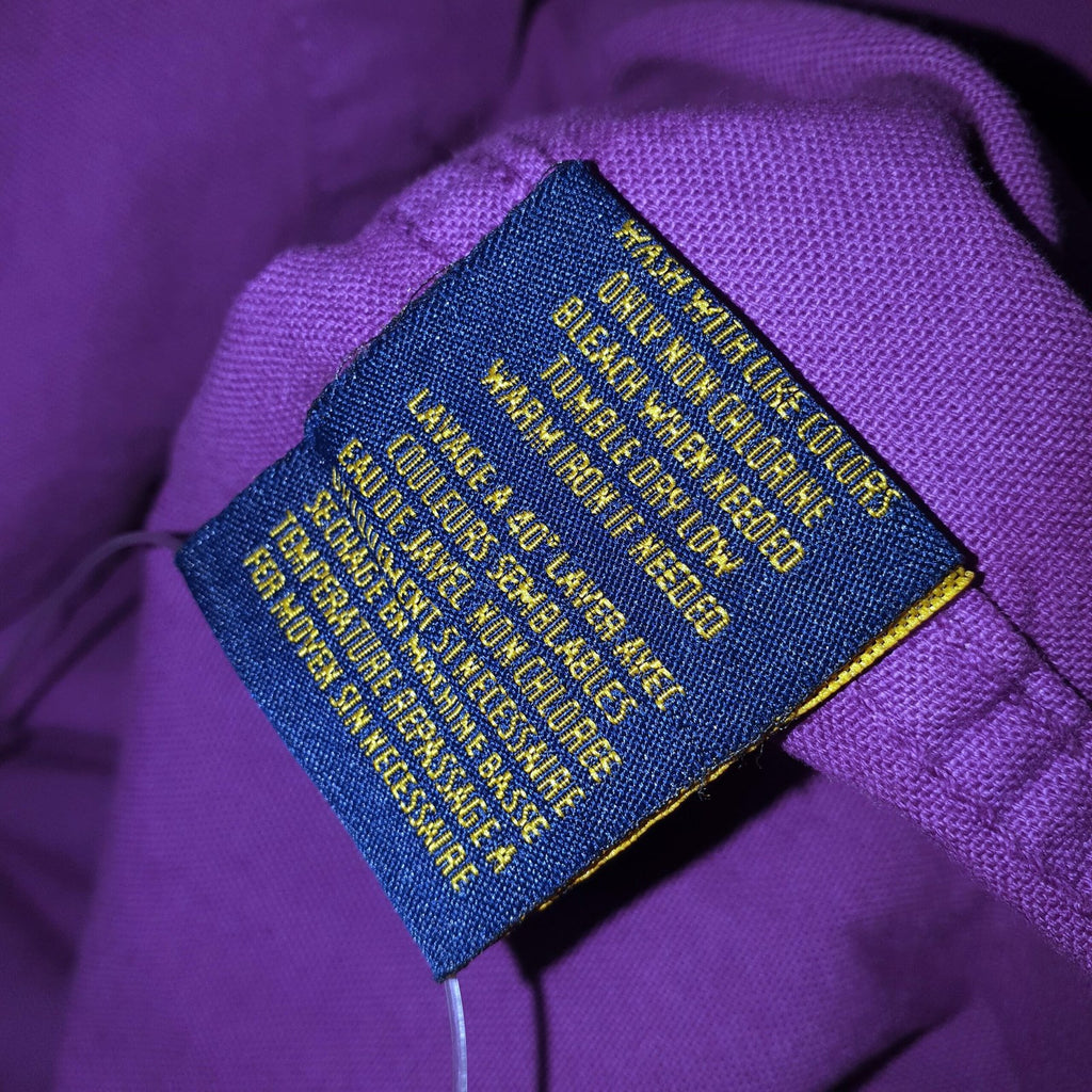 Camisa Ralph Lauren Masculina Oxford Tinturado Roxo Pony Verde Neon