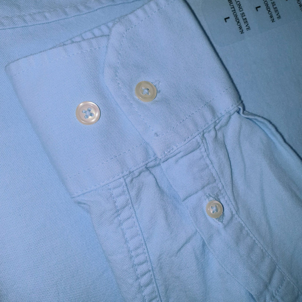 Camisa Ralph Lauren Masculina Oxford Tinturado Azul Bebê Pony Azul
