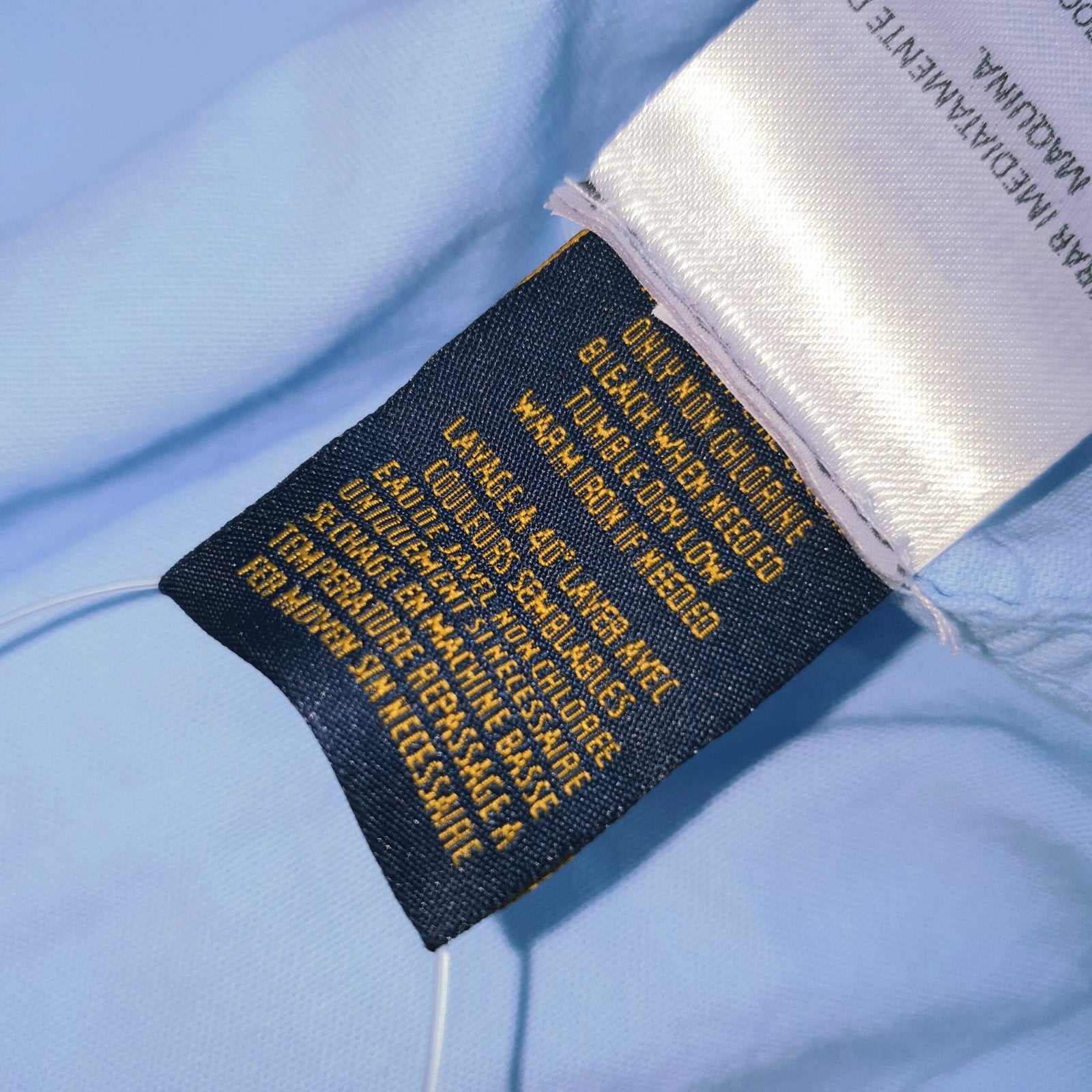 Camisa Ralph Lauren Masculina Oxford Tinturado Azul Bebê Pony Azul