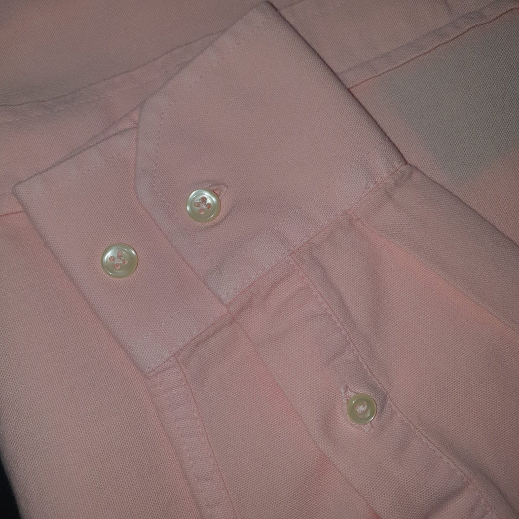 Camisa Ralph Lauren Masculina Oxford Tinturado Rosa Bebê Pony Celeste