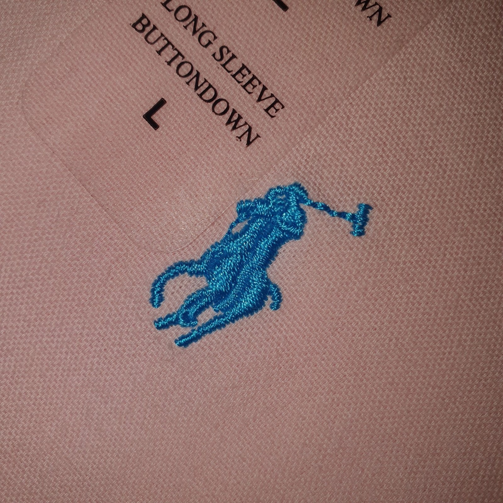 Camisa Ralph Lauren Masculina Oxford Tinturado Rosa Bebê Pony Celeste