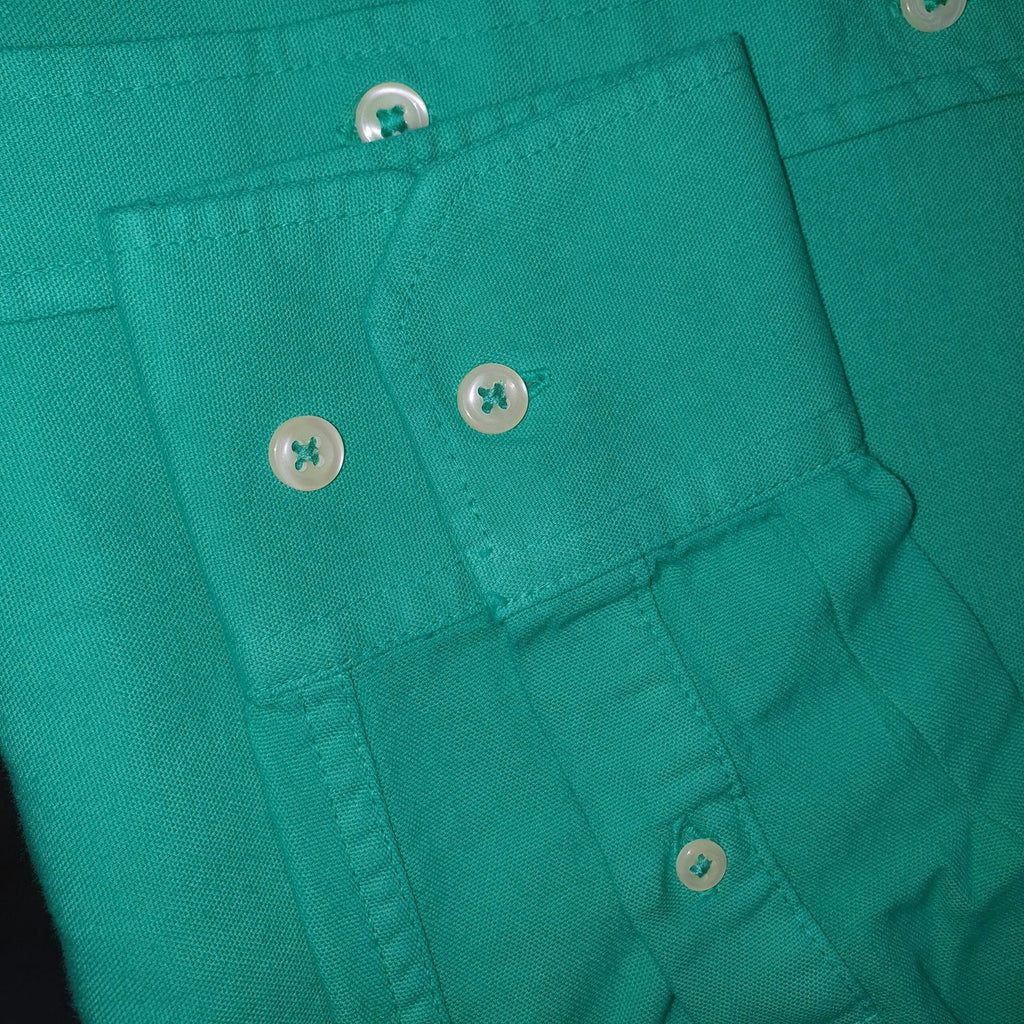 Camisa Ralph Lauren Masculina Oxford Tinturado Verde Esmeralda Pony Limão