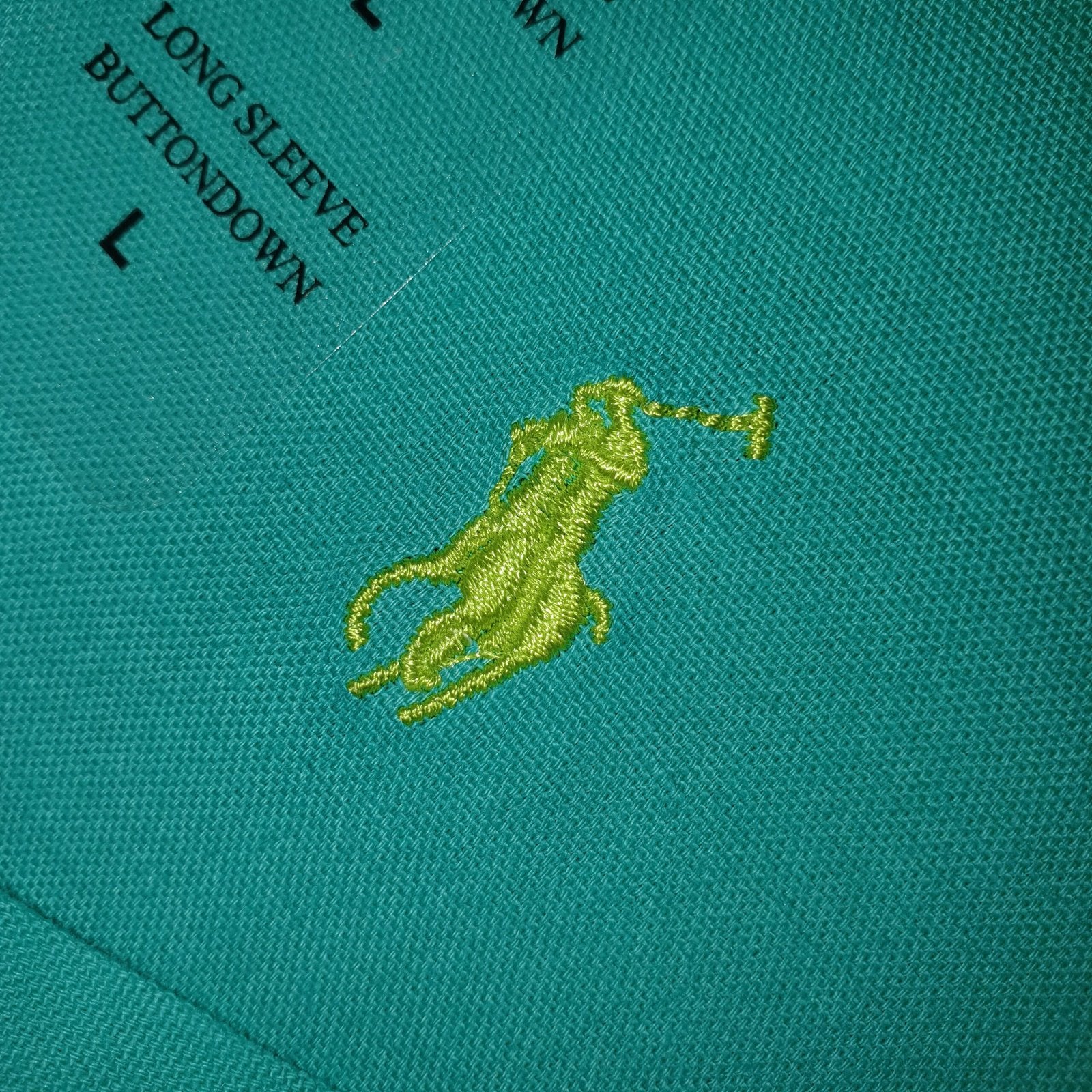 Camisa Ralph Lauren Masculina Oxford Tinturado Verde Esmeralda Pony Limão
