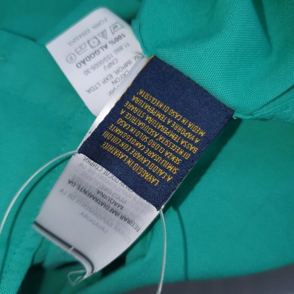 Camisa Ralph Lauren Masculina Oxford Tinturado Verde Esmeralda Pony Limão