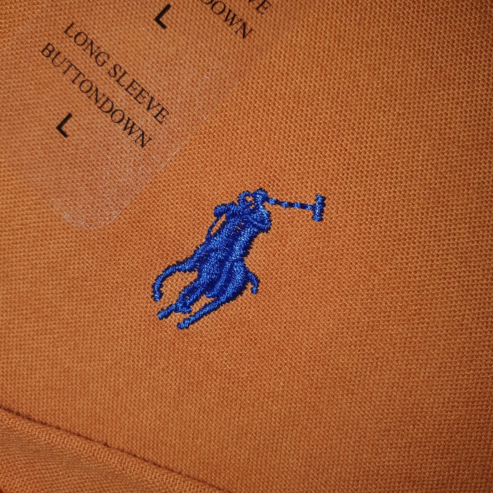 Camisa Ralph Lauren Masculina Oxford Tinturado Caramelo Pony Azul