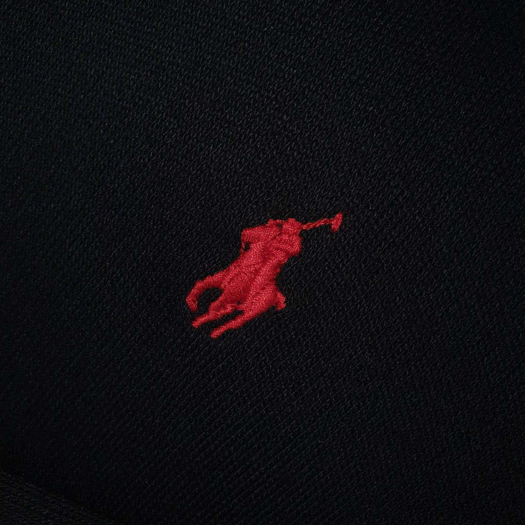 Suéter Ralph Lauren Masculino Preto Puro Algodão Pony Vermelho