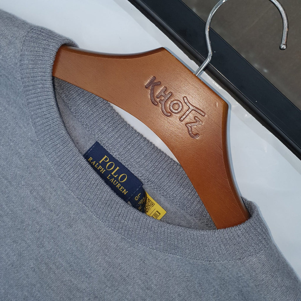 Suéter Ralph Lauren Masculino Cinza Puro Algodão Pony Marinho