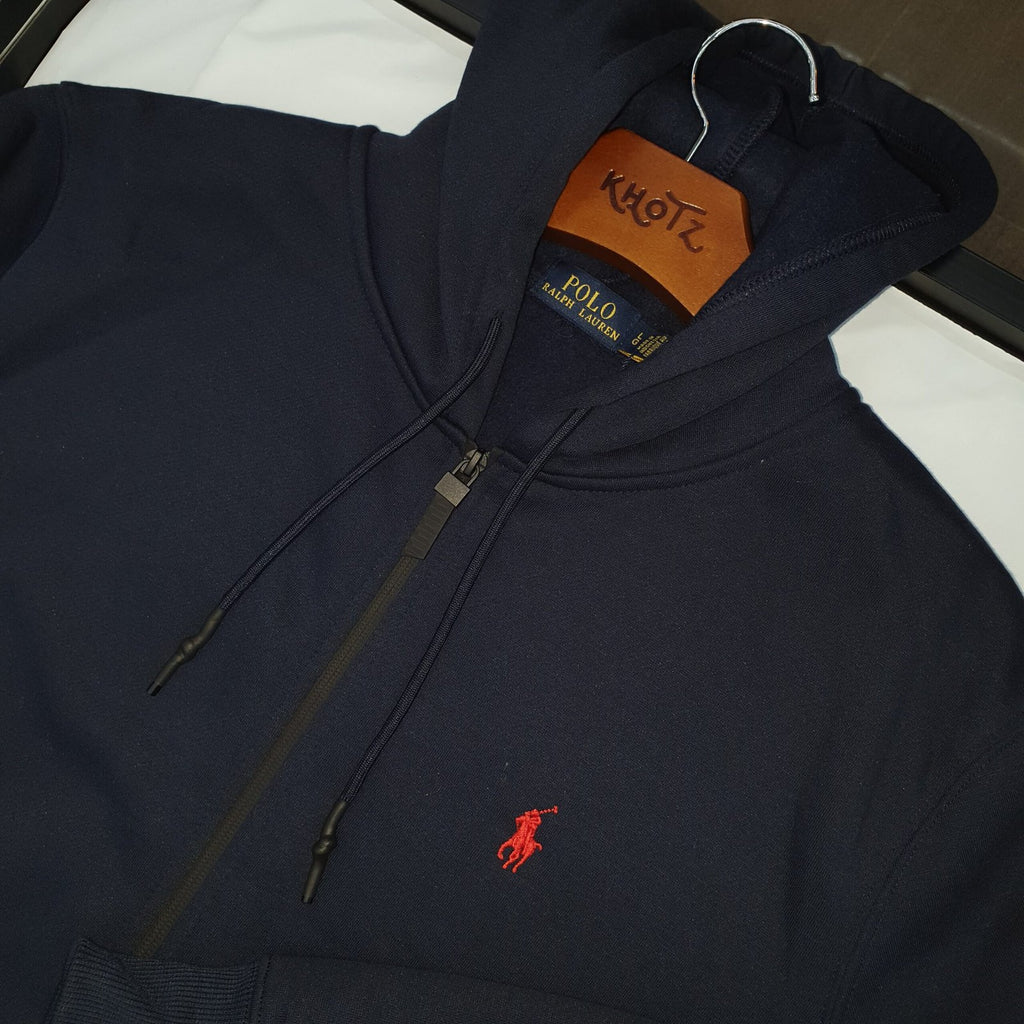 Moletom Zipper Ralph Lauren Masculino Marinho Pony Vermelho Clássico